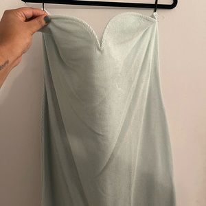 Teal sweetheart neckline dress